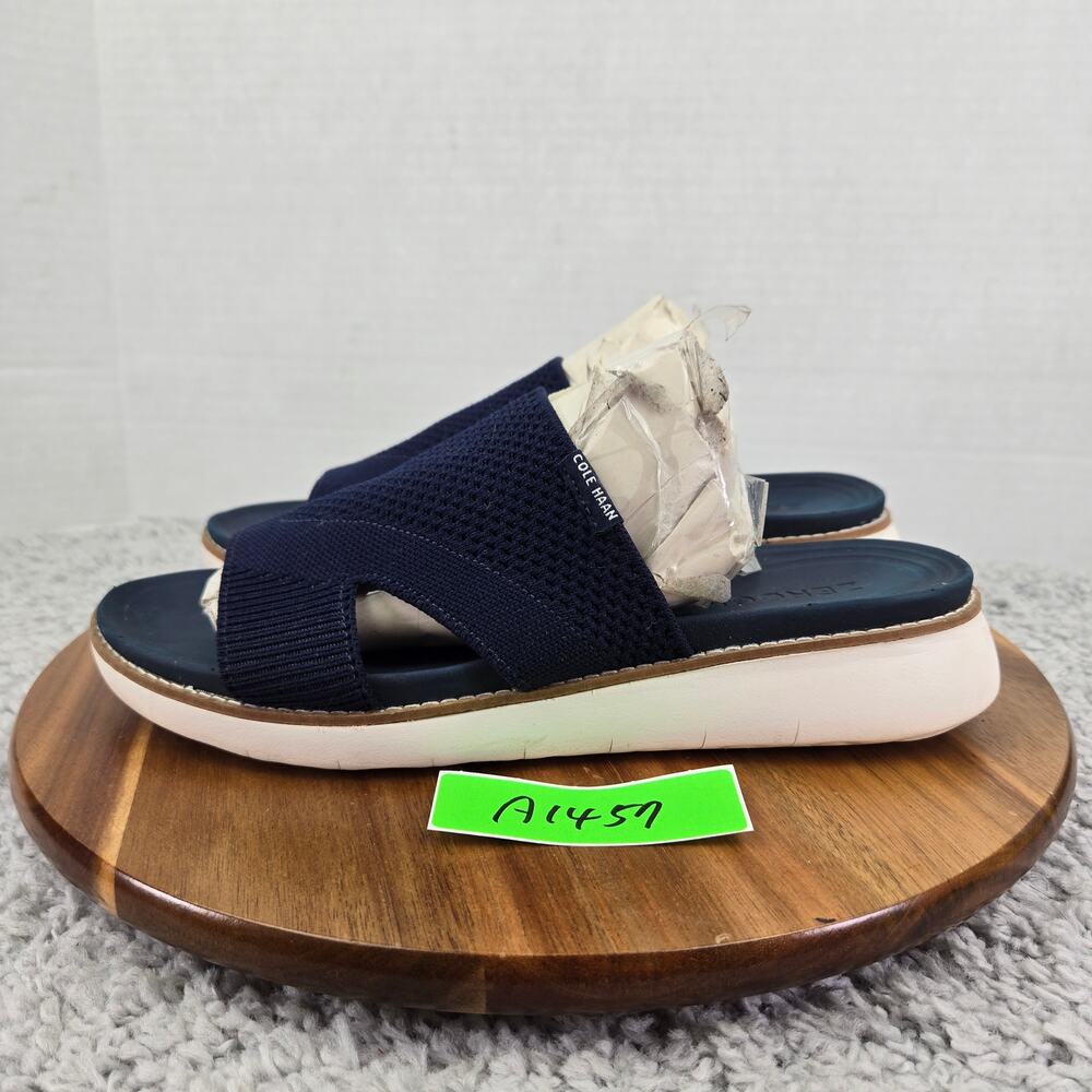 Cole Haan Womens 9 ZeroGrand Blue Stitchlite Casual Lifestyle Daily Slide Sandal